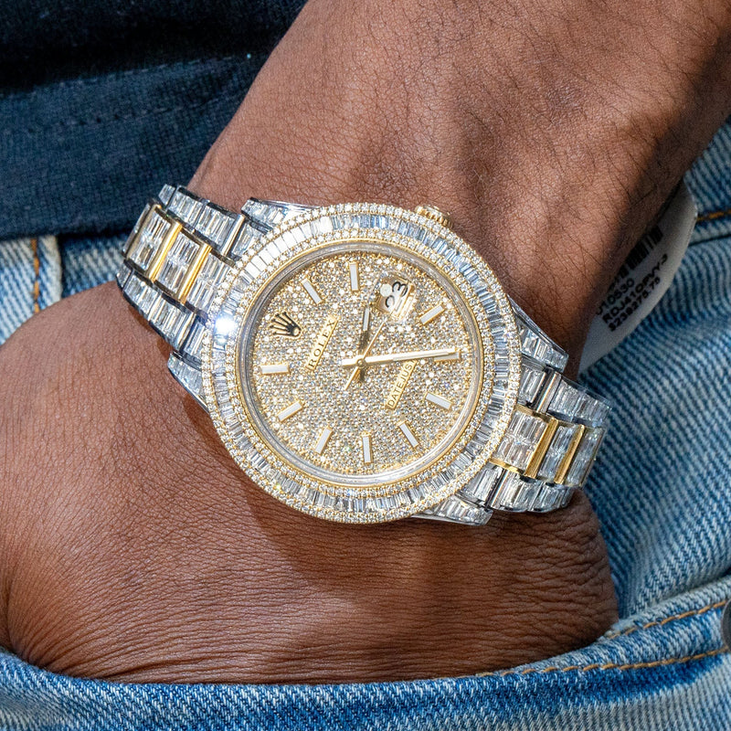 Rolex Datejust 41 MM | Diamond Baguette Iced Out | 40 Carats