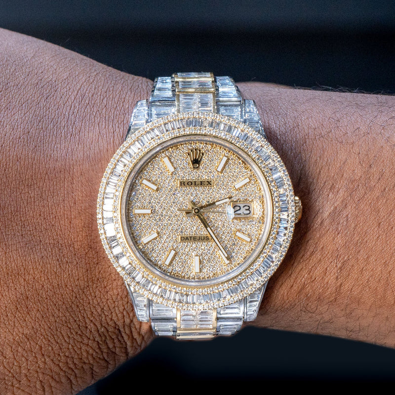 Rolex Datejust 41 MM | Diamond Baguette Iced Out | 40 Carats