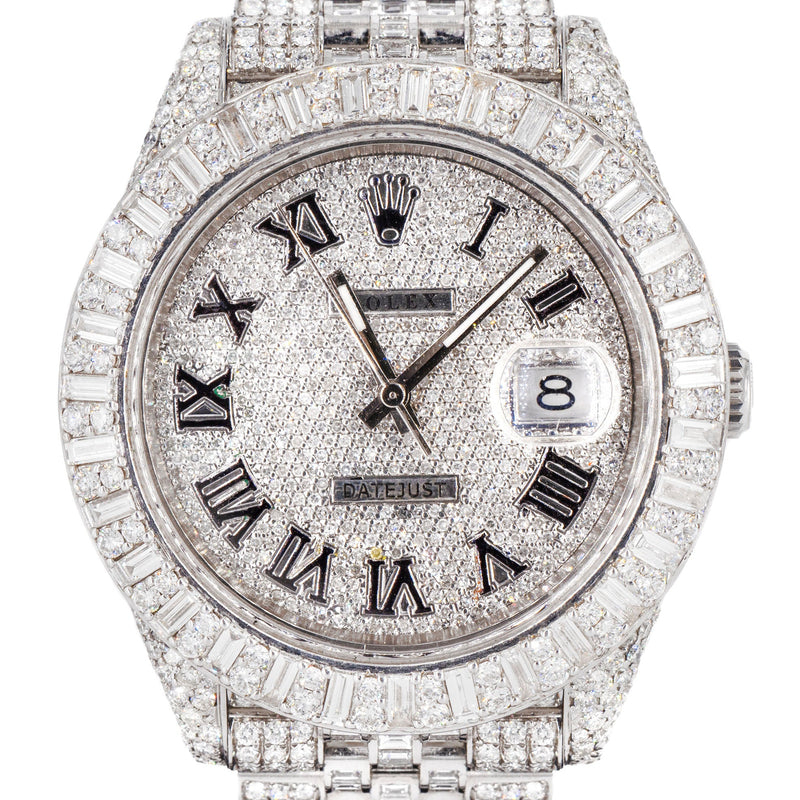 Rolex Datejust 41 MM Jubilee Band | Baguette & Round Diamonds | Iced Out | 25 Carats