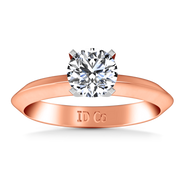 Solitaire Diamond Engagement Ring Knife Edge Round Diamond 14K Rose Gold
