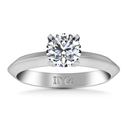 Round Diamond Solitaire Engagement Ring Knife Edge Round Diamond Diamond 14K White Gold