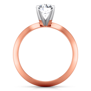 Solitaire Diamond Engagement Ring Knife Edge Round Diamond 14K Rose Gold