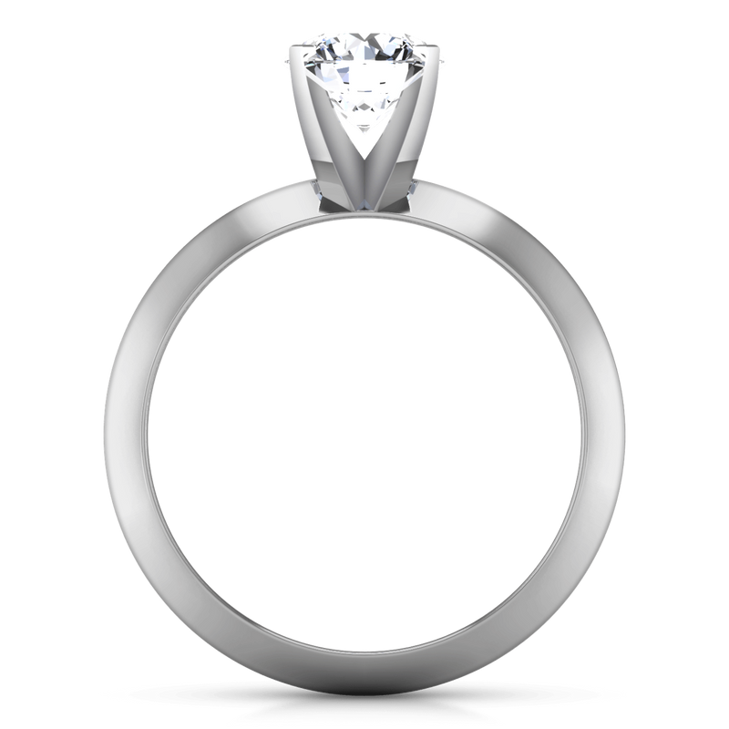 Round Diamond Solitaire Engagement Ring Knife Edge Round Diamond Diamond 14K White Gold