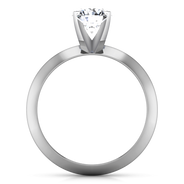 Round Diamond Solitaire Engagement Ring Knife Edge Round Diamond Diamond 14K White Gold