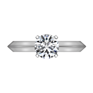 Round Diamond Solitaire Engagement Ring Knife Edge Round Diamond Diamond 14K White Gold
