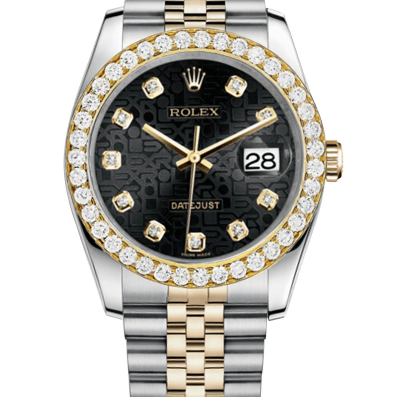 Rolex Datejust Black Jubiliee Dial - Diamond Hour Markers With 4 Carats Of Diamonds