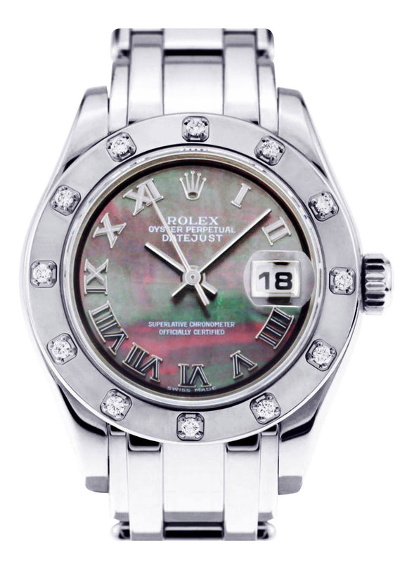 Rolex Pearlmaster Watch For Women | 18K White Gold | 29 Mm