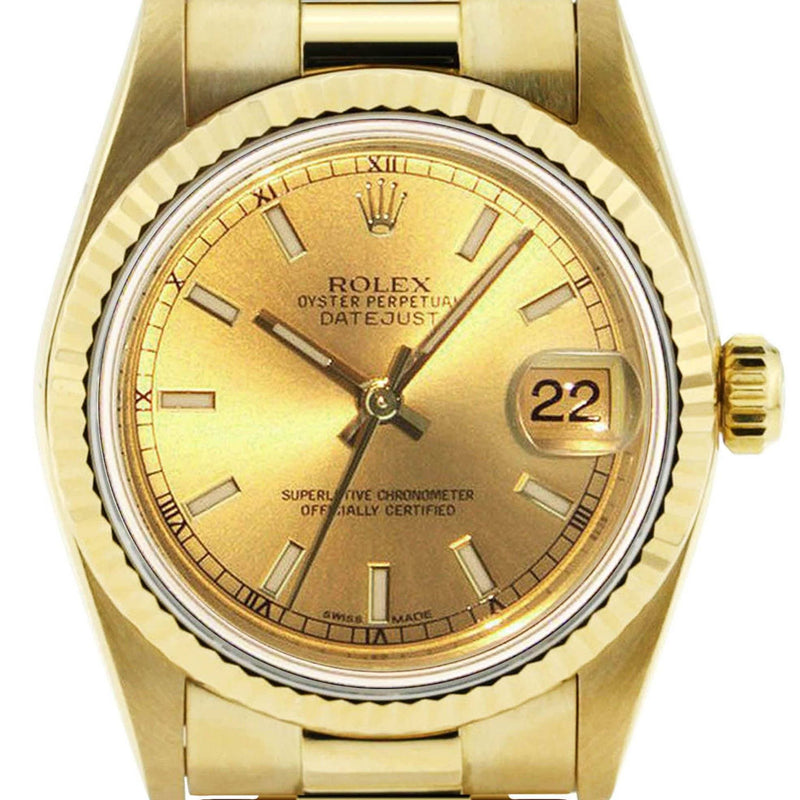 Rolex Datejust Watch For Women | 18K Yellow Gold | 31 Mm