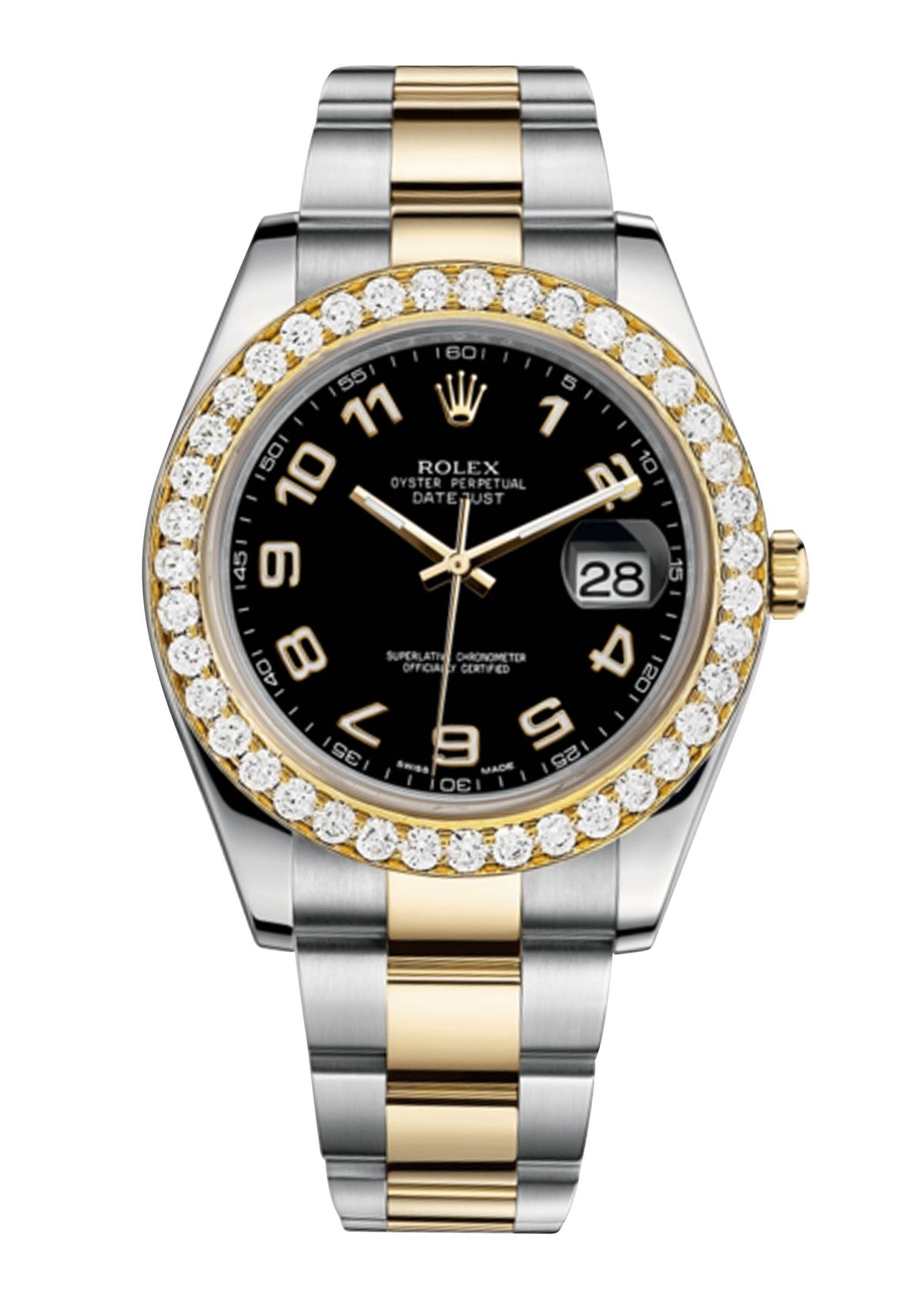 Rolex Datejust Ii Black Dial - Arabic Numerals With 5 Carats Of Diamonds
