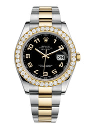 Rolex Datejust Ii Black Dial - Arabic Numerals With 5 Carats Of Diamonds