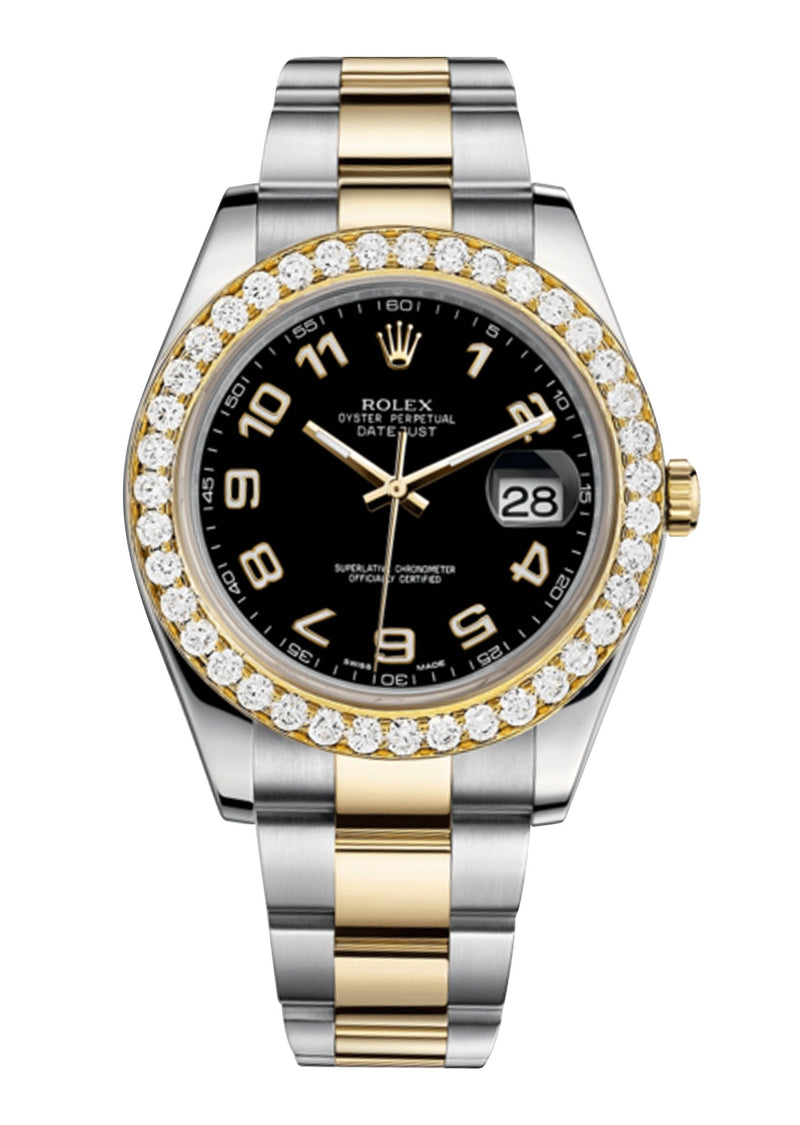 Rolex Datejust Ii Black Dial - Arabic Numerals With 5 Carats Of Diamonds