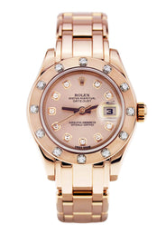 Rolex Pearlmaster Watch For Women | 18K Pink Gold | 34 Mm