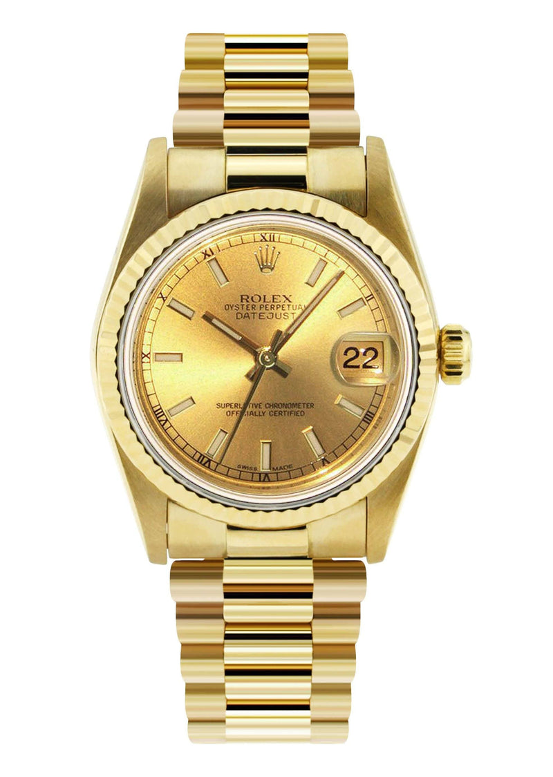 Rolex Datejust Watch For Women | 18K Yellow Gold | 31 Mm