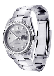 Diamond Rolex Date | Stainless Steel