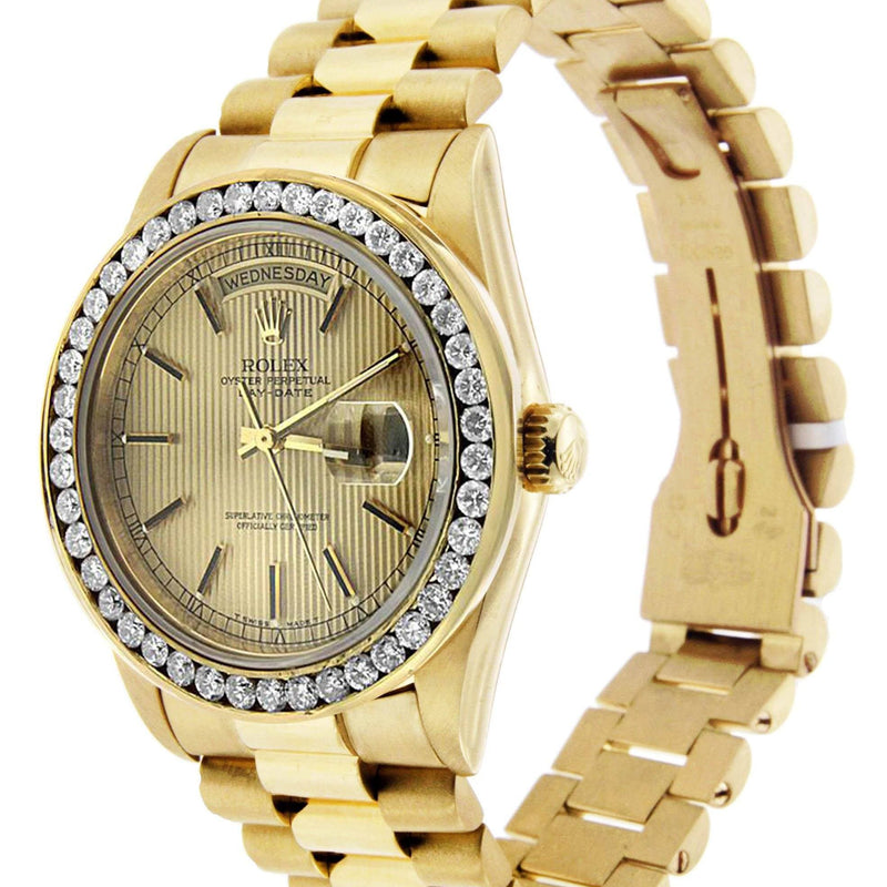 Diamond Rolex Day-Date | 18K Yellow Gold