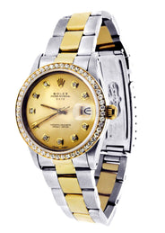 Diamond Rolex Date | Stainless Steel
