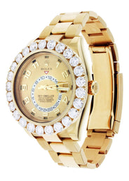 Diamond Rolex Sky Dweller | 18K Yellow Gold | 42 Mm