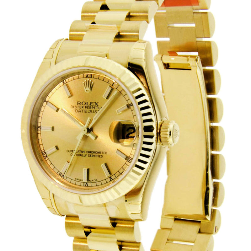 Rolex Datejust Watch For Women | 18K Yellow Gold | 31 Mm