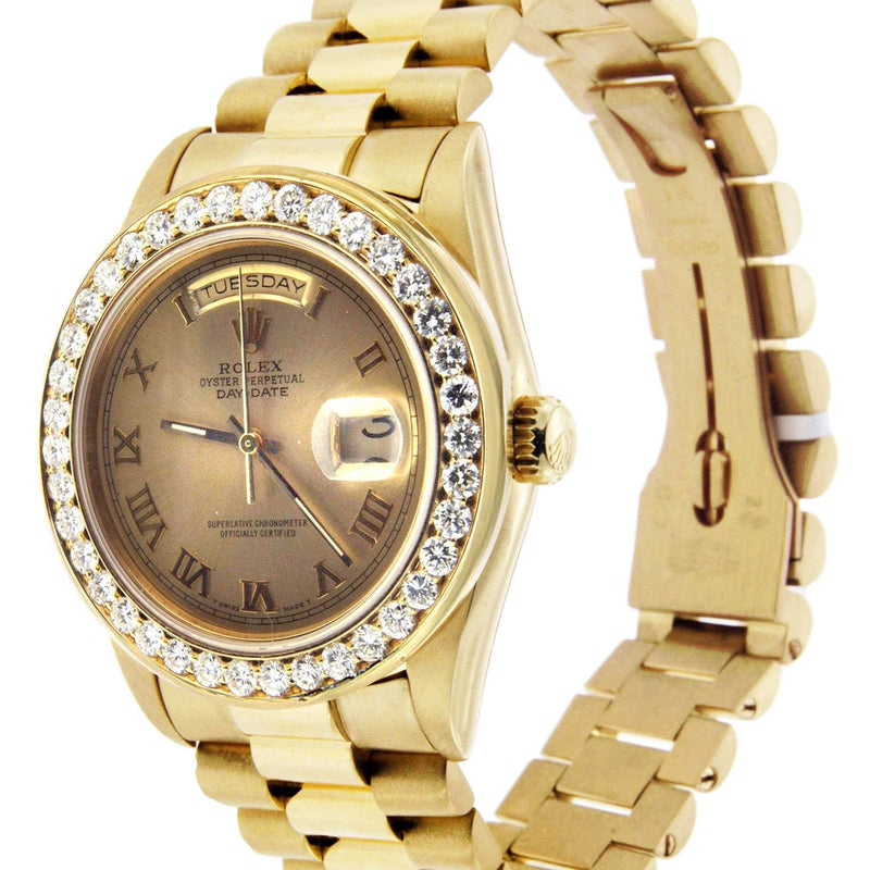 Diamond Rolex Day-Date | 18K Yellow Gold
