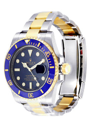 ROLEX SUBMARINER 40 | 18K YELLOW GOLD & STEEL WATCH | OYSTER BAND | BLUE CERAMIC BEZEL