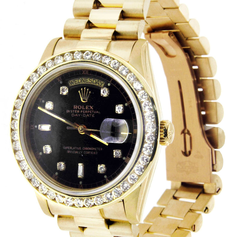 Diamond Rolex Day-Date | 18K Yellow Gold
