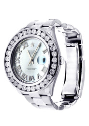 Diamond Rolex Datejust 2 | Stainless Steel | Custom Blue Diamond Roman Numeral Dial | 41 MM