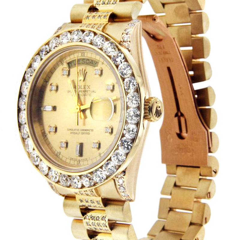 Diamond Rolex Day-Date | 18K Yellow Gold