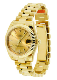 Rolex Datejust Watch For Women | 18K Yellow Gold | 31 Mm