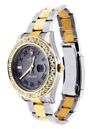 Diamond Rolex Datejust 2 | 18K Yellow Gold & Stainless Steel | Green Slate Dial  41 MM