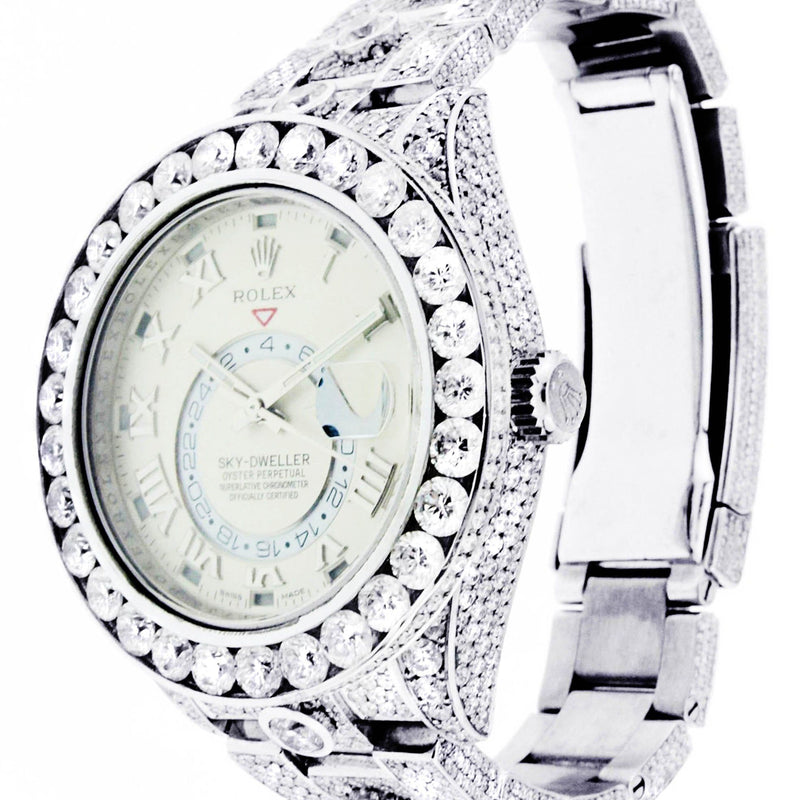 Diamond Rolex Sky Dweller | 18K White Gold | 42 Mm