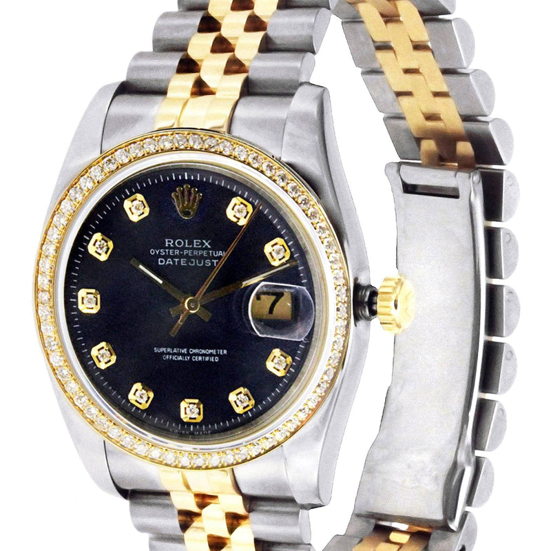 Diamond Rolex Datejust | 18K Yellow Gold | 36 Mm