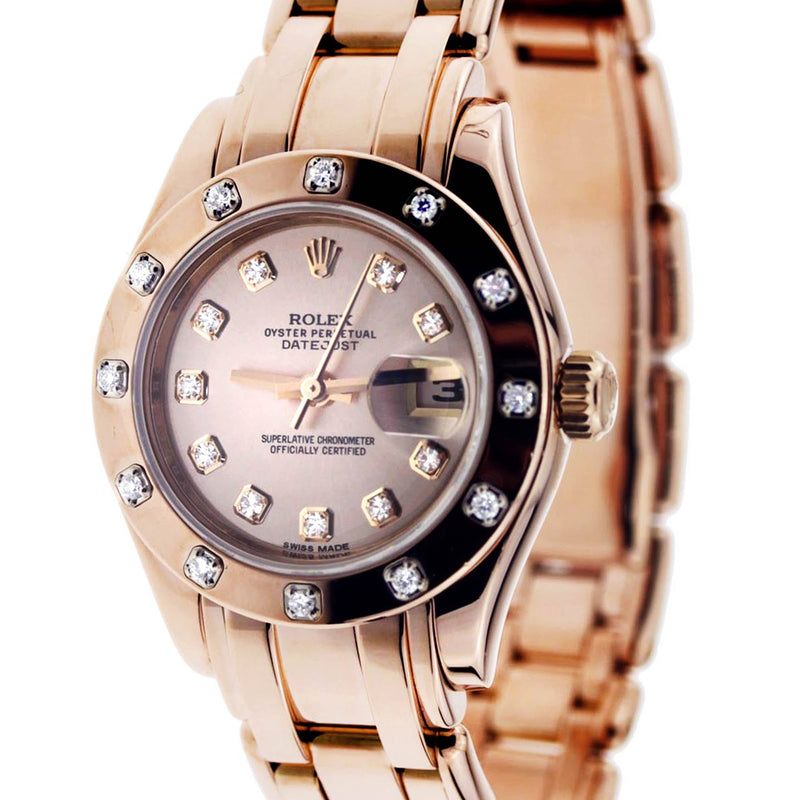 Rolex Pearlmaster Watch For Women | 18K Pink Gold | 34 Mm