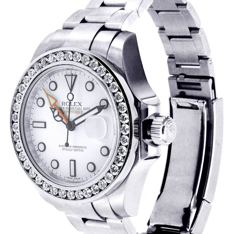 Diamond Rolex Explorer 2 | Stainless Steel | 42 Mm