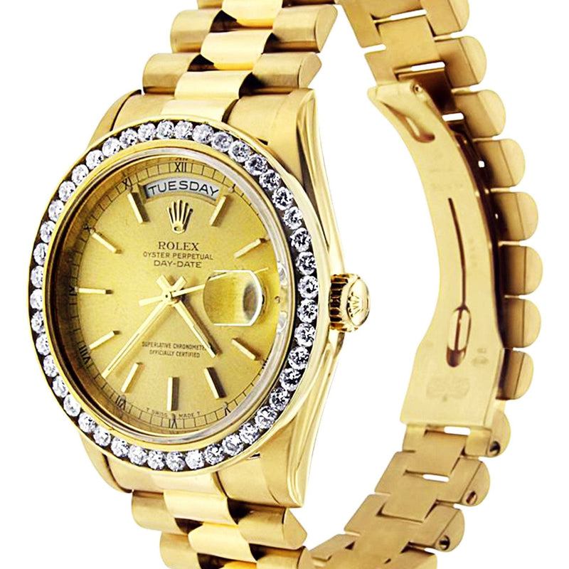 Diamond Rolex Day-Date | 18K Yellow Gold