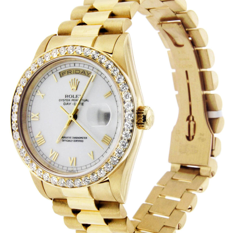 Diamond Rolex Day-Date | 18K Yellow Gold