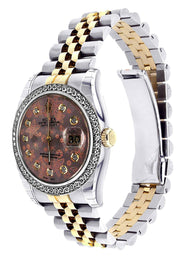 Diamond Rolex Datejust | 36 MM | 18K Yellow Gold and Stainless Steel | Jubilee Band | Flower Diamond Dial | 1.4 Carats