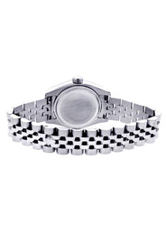 Rolex Datejust Watch For Women | Stainless Steel | 18K White Gold Fluted Bezel | 26 Mm