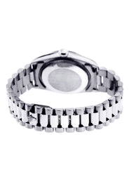 Rolex Datejust Watch For Women | Stainless Steel | Presidential Band | Custom Black Diamond Dial | 31 Mm