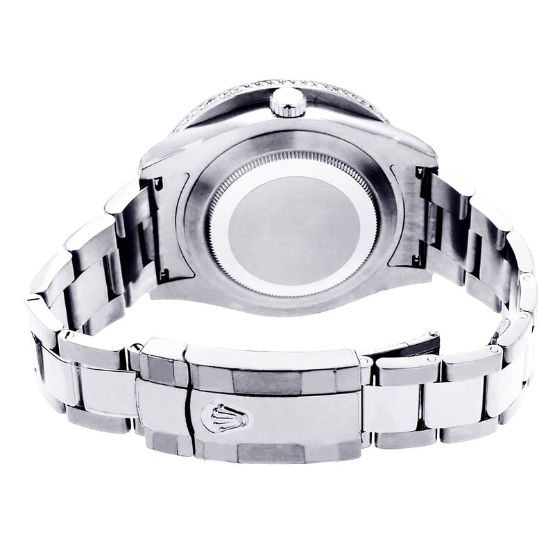 Diamond Rolex Datejust 2 | Stainless Steel | Custom Blue Diamond Roman Numeral Dial | 41 MM