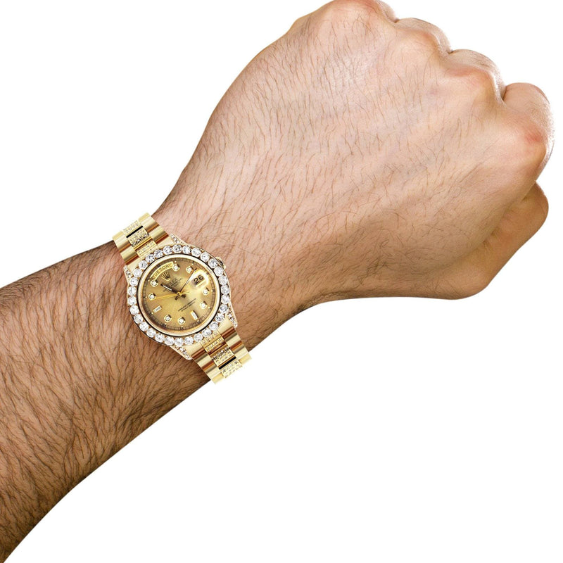 Diamond Rolex Day-Date | 18K Yellow Gold