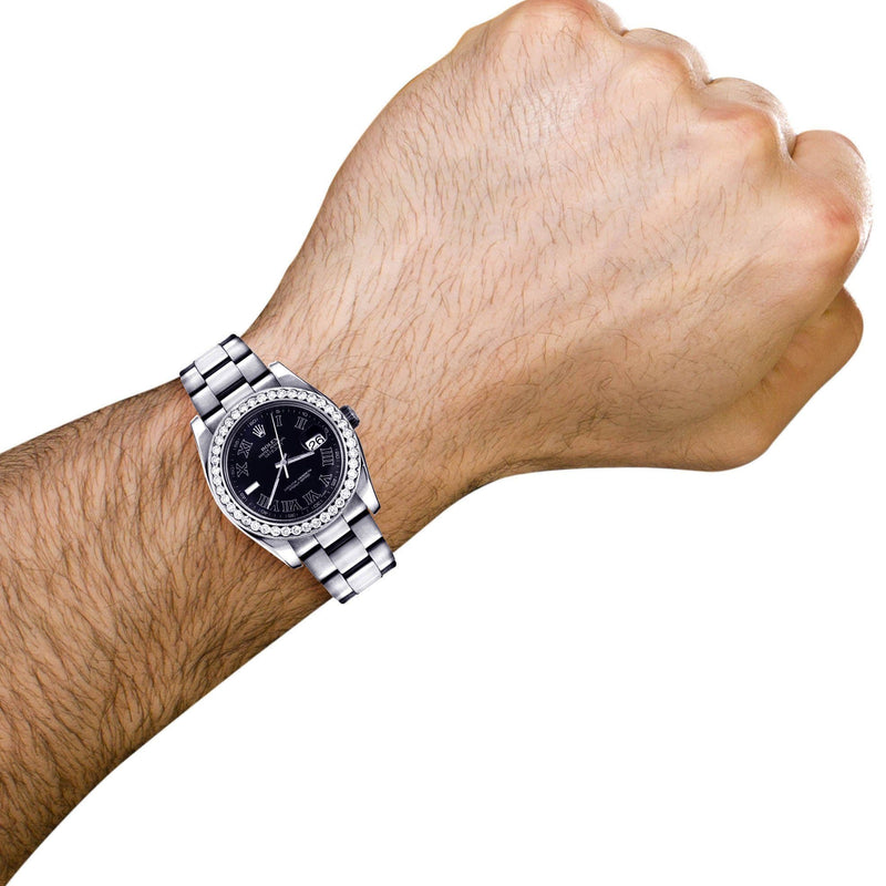 Diamond Rolex Datejust 2 | Stainless Steel | Black Roman Numeral Dial | 41 MM