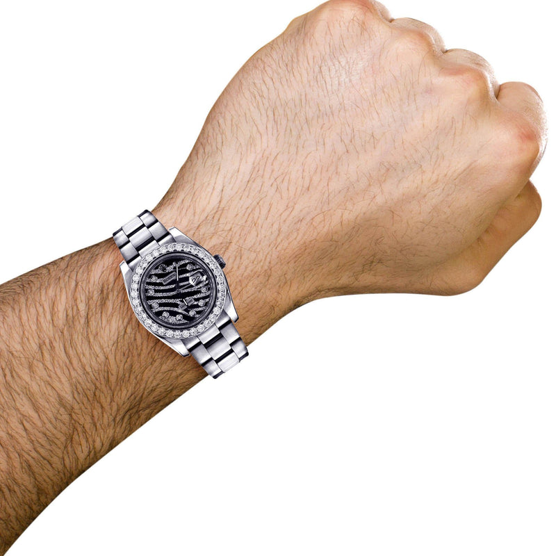 Diamond Rolex Datejust 2 | Stainless Steel | Custom Diamond Zebra Dial | 41 Mm | 5.75 Carats