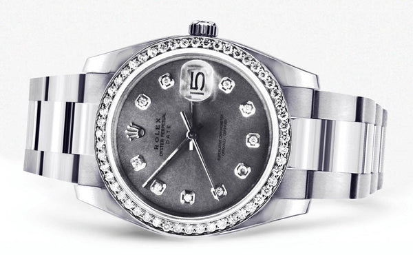 Diamond Rolex Date | Stainless Steel