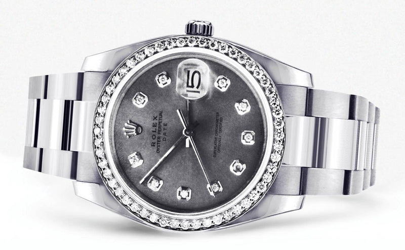 Diamond Rolex Date | Stainless Steel