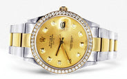 Diamond Rolex Date | Stainless Steel