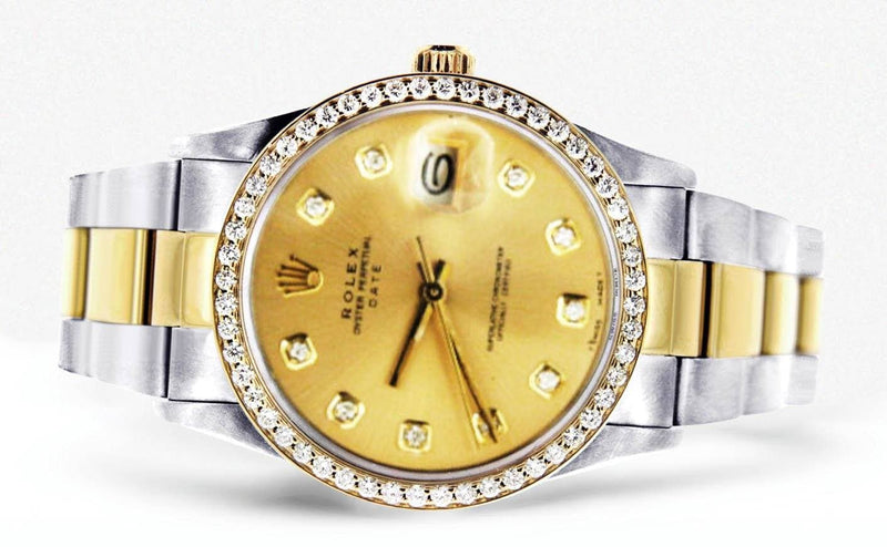 Diamond Rolex Date | Stainless Steel