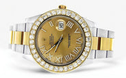 Diamond Rolex Datejust 2 | 18K Yellow Gold & Stainless Steel | Champagne Diamond Roman Dial | 41 MM