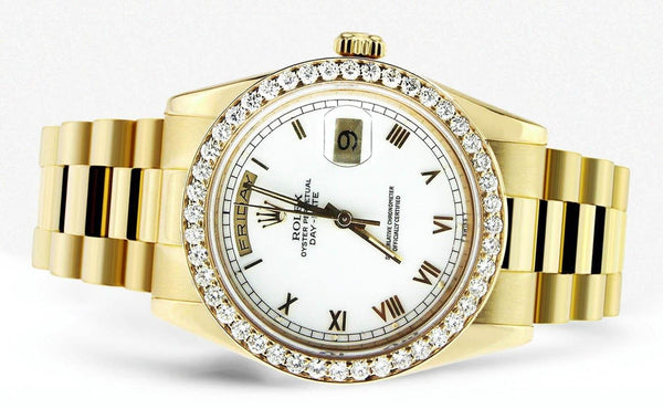 Diamond Rolex Day-Date | 18K Yellow Gold