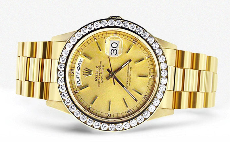 Diamond Rolex Day-Date | 18K Yellow Gold