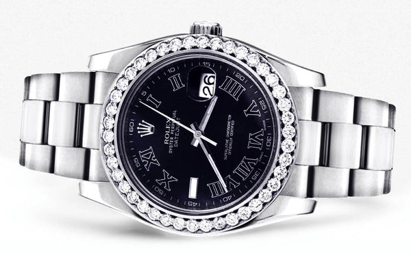 Diamond Rolex Datejust 2 | Stainless Steel | Black Roman Numeral Dial | 41 MM